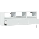 Zidni TV ormarić s LED svjetlima bijeli 130x31x45 cm | shoptok.hr