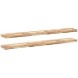 vidaXL Plutajuće police 2 kom 120x20x4 cm Neobrađeno puno drvo akacije - Prirodna 120 x 20 x 4 cm 2 1 Cijene