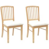  Trpezarijske stolice 2 kom. Čvrsto drvo od gume Prirodna Smeđa 50 x 52,5 x 91 cm | shoptok.hr