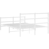  Metalni okvir kreveta uzglavlje i podnožje bijeli 140x200 cm | shoptok.hr