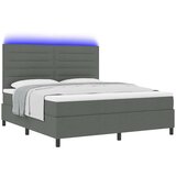 VidaXL Postelja z vzmetnicami in LED - Temno siva - 180 x 200 cm Tkanina, (5000128208) Slike