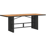  Vrtni stol s pločom od drva bagrema crni 190x80x74 cm poliratan | shoptok.hr