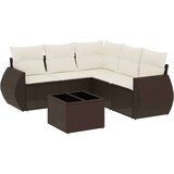 vidaXL 6-dijelni set vrtnih sofa od poliratana s jastucima smeđi | shoptok.hr