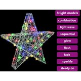 vidaXL 3D Zvijezda s 50 LED svjetlima Šareni 55 x 53.5 x 10 cm Akril | shoptok.hr