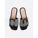 GOODIN Tweed flat sandals black and white | shoptok.hr