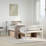 Krevet s regalom za knjige bez madraca bijeli 75x190cm borovina | Eponuda.com