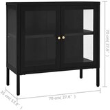  Stranska omarica črna 70x35x70 cm jeklo in steklo, (20620478) | Shoptok.si