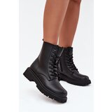 EVENTO Leather Ankle Boots Workers Insulated With Zipper Black Elosie | shoptok.hr