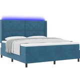 vidaXL Postelja z vzmetnico in LED temno modra 180x200 cm žamet, (22049581) | Shoptok.si
