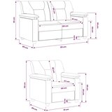  Set sofe 2 pcs Vinska crvena Umjetna koža - boja crnog vina 1-Sjedalo + 2-Sjedalo (120 cm) | shoptok.hr