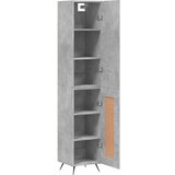 vidaXL Visoka omara betonsko siva 34,5x34x180 cm inženirski les | Shoptok.si