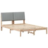  Okvir za krevet s uzglavljem Smeđa 135 x 190 cm tkanina | shoptok.hr
