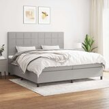  Box spring postelja z vzmetnico svetlo siva 200x200 cm blago, (20761196) Cene