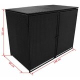  Dvojna lopa za koše za smeti poli ratan črna 148x80x111cm, (20958785) | Shoptok.si