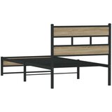 vidaXL Kovinski posteljni okvir brez vzmetnice sonoma hrast 90x200 cm Cene