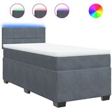 Box spring krevet s madracem tamnosivi 90x190 cm baršunasti | shoptok.hr