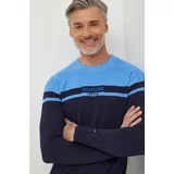 Tommy Hilfiger Bombažen pulover mornarsko modra barva