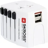 2,5A univerzalni potovalni napajalnik z dvema priključkoma usb, bela, (21736885)