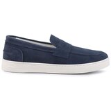 Duca di Morrone Slips on Enea - Suede Blue Modra Cene
