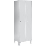 Wolf Garderobna omara z nogami, VxŠxG 1850 x 600 x 500 mm, 2 predelka, svetlo siva | Shoptok.si