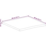 Stolna Mizna plošča z naravnim robom 40x40x3,8 cm trden mangov les, (21412143) | Shoptok.si