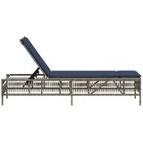  Ležaljka s jastukom, siva, poli ratan | Shoptok.si