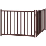 vidaXL Vrata za pse zložljiva 2 panela rjava 160 cm topolovina | Shoptok.si