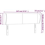  Uzglavlje s ušima svjetlosivo 147x23x78/88 cm baršunasto | shoptok.hr