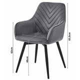  Okretna stolica NANA 360, tamnobež baršun, crne metalne noge, set 2 kom | shoptok.hr