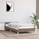 vidaXL Posteljni okvir z vzglavjem taupe 90x200 cm blago | Shoptok.si