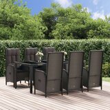  7-dijelni vrtni blagovaonski set crno-sivi od poliratana | shoptok.hr