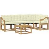 vidaXL Zunanja garnitura za sedenje z blazino 6 pcs Bela in krem, (5000269575) | Shoptok.si