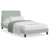 vidaXL Krevet s madracem svjetlosivi 100x200 cm baršunasti Cijene