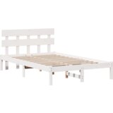 vidaXL posteljni okvir bel 120x190 cm iz trdnega borovega lesa | Shoptok.si