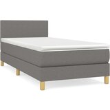  Box spring postelja z vzmetnico temno siva 100x200 cm blago, (20724295) | Shoptok.si