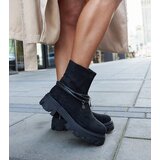 Gemre Black ankle boots with decorative Geraldo bracelet | Shoptok.si