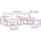  Set vanjskih sofa 6 kom. Prirodna i krem Smeđa 253 x 122,5 x 73 cm | shoptok.hr
