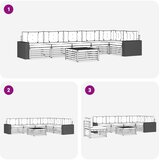  Set vanjskih sofa 7 pcs Prirodna i antracit 79 x 79 x 37 cm | Eponuda.com