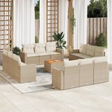 vidaXL 13-dijelni set vrtnih sofa s jastucima poliratan Bež | shoptok.hr