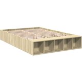vidaXL Posteljni okvir sonoma hrast 120x200 cm inženirski les | Shoptok.si