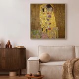  Slika - Gustav Klimt – Kiss 80x80 U prirodnom drvenom okviru | shoptok.hr