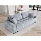 Cosmopolitan Design Svetlo modra žametna raztegljiva sedežna garnitura s prostorom za shranjevanje 250 cm Wicklow – | Shoptok.si