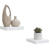  Plutajuće zidne police 2 kom sjajne bijele 23x23,5x3,8 cm MDF | Eponuda.com