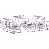  Set vanjskih sofa 10 kom. Prirodna i svijetlo siva | shoptok.hr