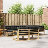  Set vanjskih sofa s jastukom 6 pcs Bijela i antracit Poliester | shoptok.hr