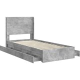  Krevetna konstrukcija s pohranom i uzglavljem Betonska siva 90 x 190 cm | Shoptok.si