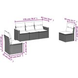  5-dijelni set vrtnih sofa s jastucima bež od poliratana | shoptok.hr