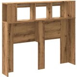 vidaXL LED posteljno vzglavje artisan hrast 120x18,5x103,5 cm inž. les | Shoptok.si