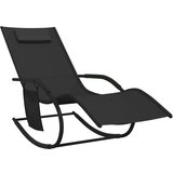 Maison Chic Gugalni Ležalnik - Sončna ležalnik črn jeklo in tekstil, (22057619) | Shoptok.si