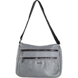 Fashion Hunters Grey large messenger bag with zippers | shoptok.hr